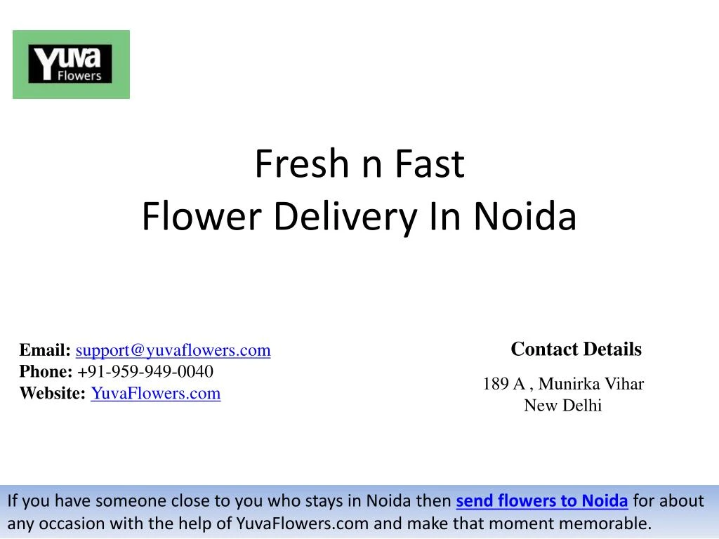 fresh n fast flower delivery in noida