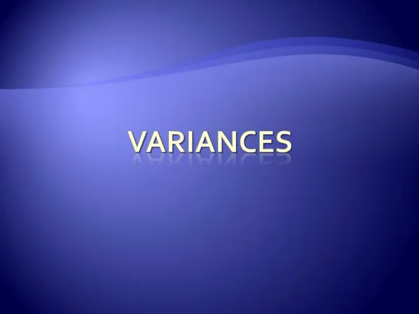 Variances