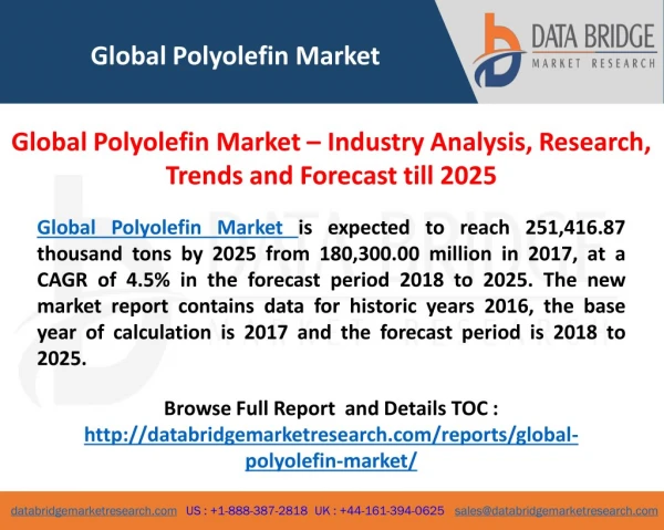 Global Polyolefin Market â€“ Industry Trends and Forecast to 2025