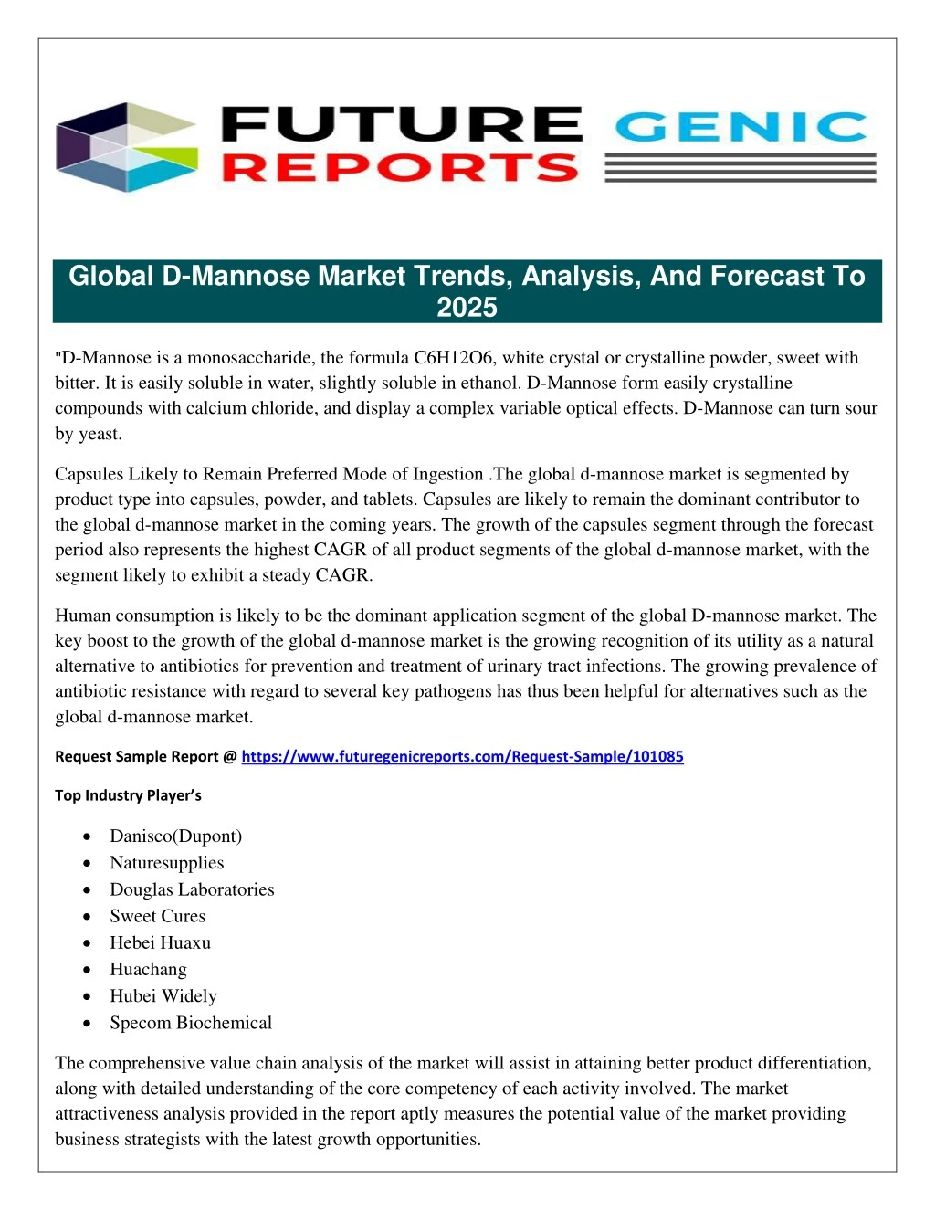 global d mannose market trends analysis