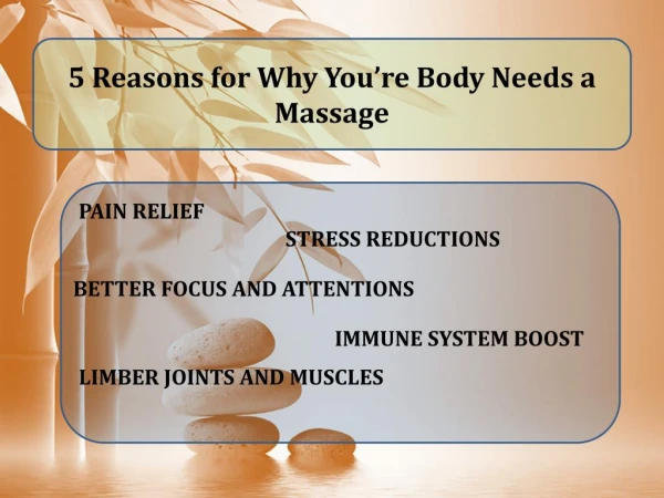 5 Reasons for Why You’re Body Needs A Massage