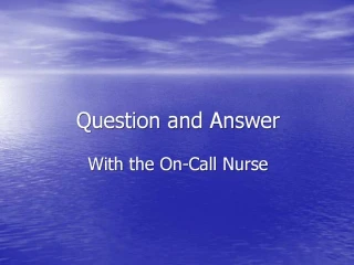 Question and Answer - slide 1