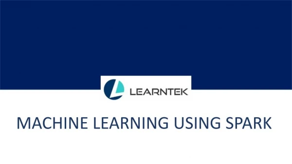 machine learning using spark