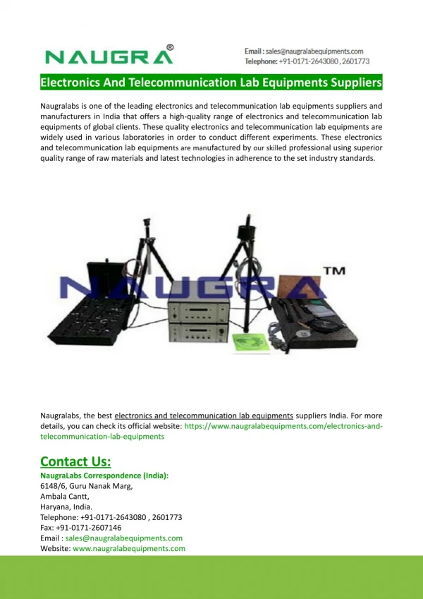 Electronics And Telecommunication Lab Equipments Suppliers
