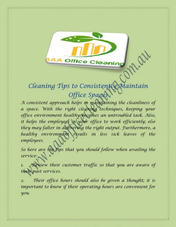 Best the Office Cleaning Services in Perth
