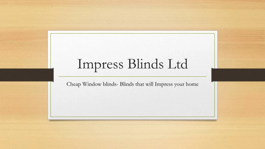 impress blinds ltd