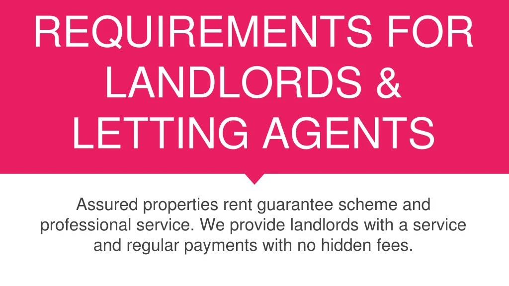 9 legal requirements for landlords letting agents