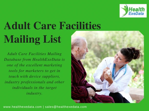 Adult Care Facilities Mailing List | Adult Care Facilities Email Database