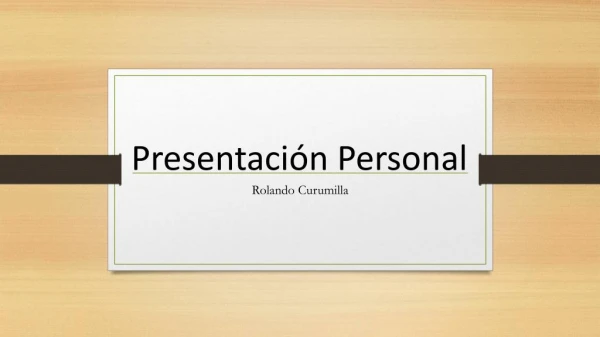 PresentaciÃ³n Personal