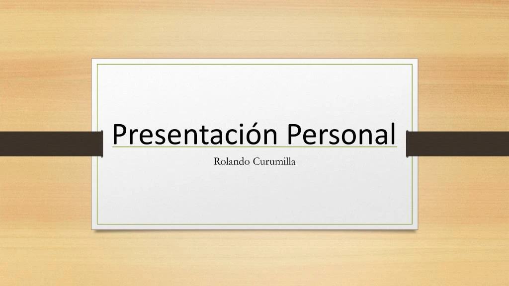 presentaci n personal