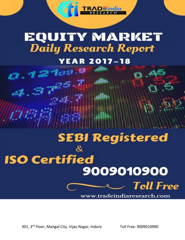 Daily Equity Cash Report 10.04.2018 by TradeIndia Research