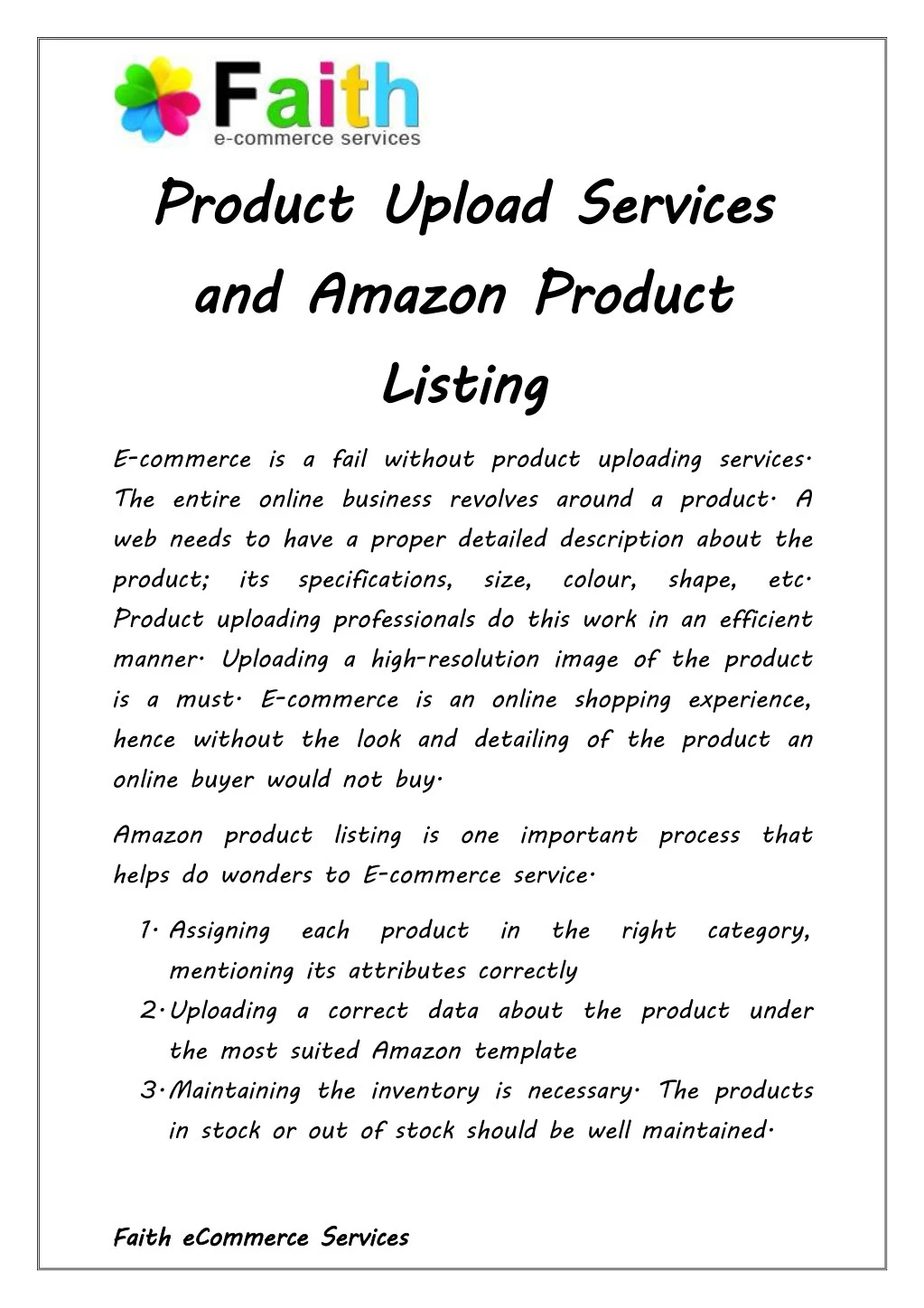 product upload services and amazon listing