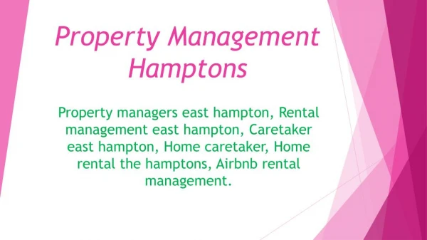 Rental management east hampton
