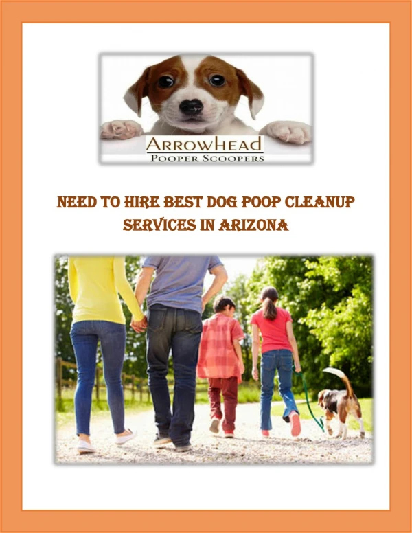 Need to Hire Best Dog Poop Cleanup Services in Arizona