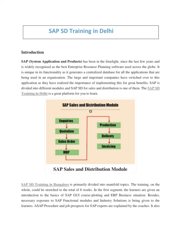 SAP SD Training material