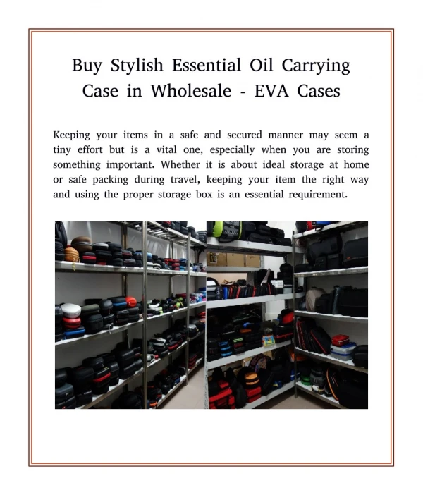 Buy Stylish Essential Oil Carrying Case in Wholesale - EVA Cases