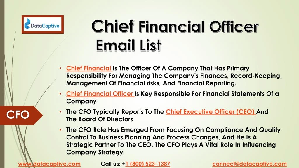 chief financial officer email list