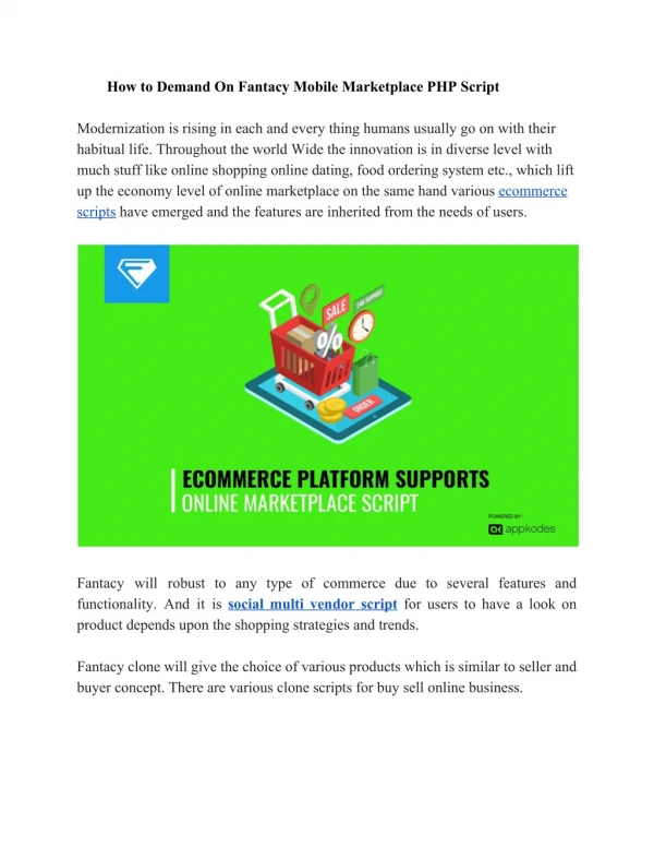How to Demand On Fantacy Mobile Marketplace PHP Script