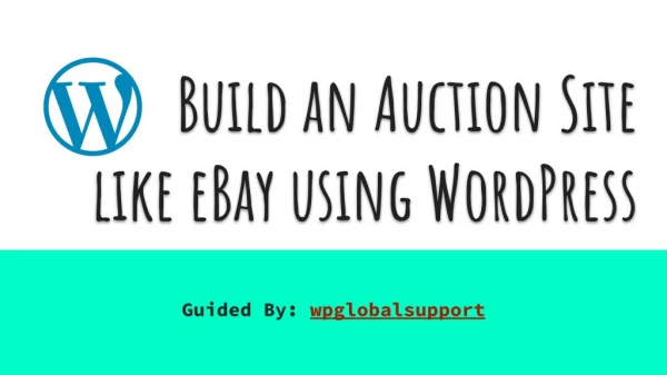 Build an Auction Site like eBay using WordPress