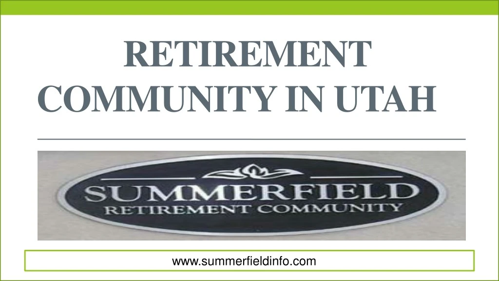 retirement community in utah