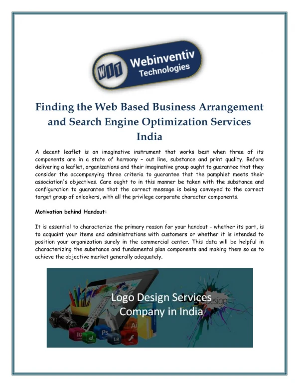 Finding the Web Based Business Arrangement and Search Engine Optimization Services India