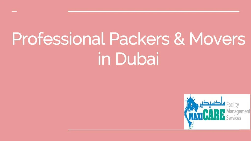 professional packers movers in dubai