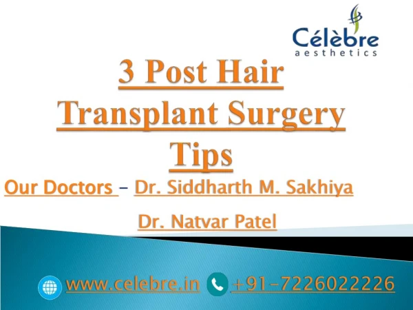 3 Post Hair Transplant Surgery Tips