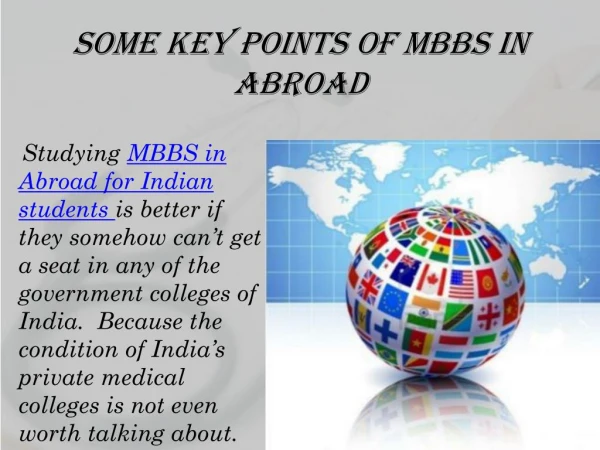 Some Key Points of MBBS in Abroad