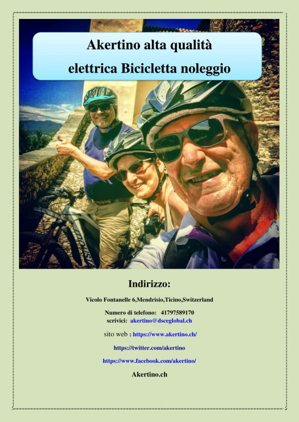 Akertino alta qualitÃ  elettrica Bicicletta noleggio