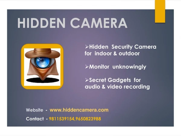 Hidden camera in Delhi India