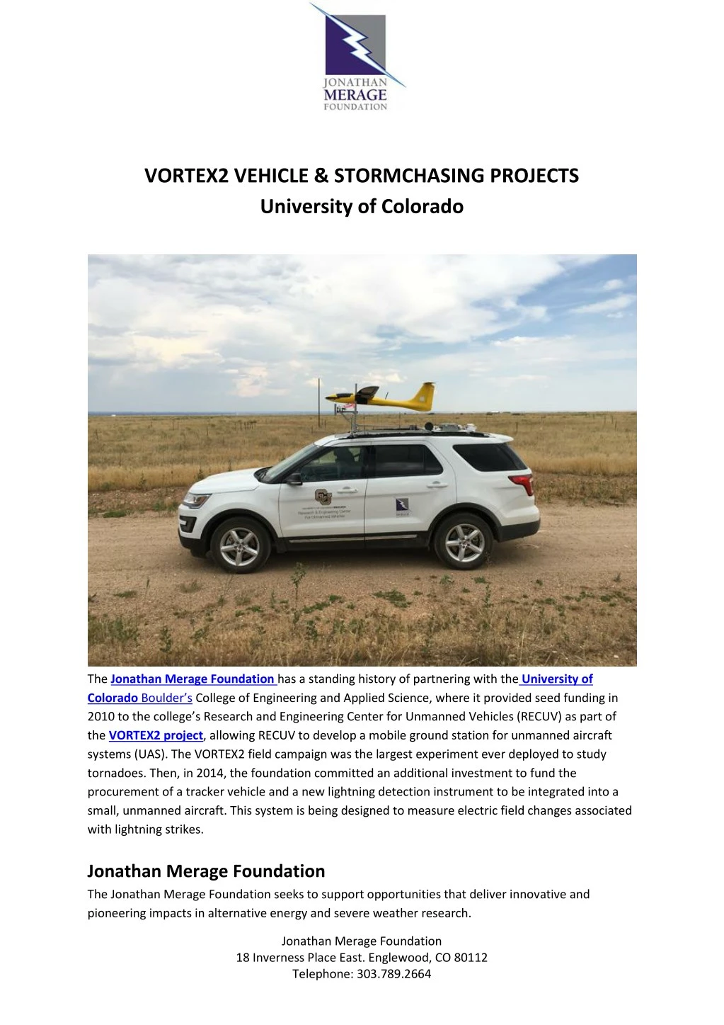 vortex2 vehicle stormchasing projects university