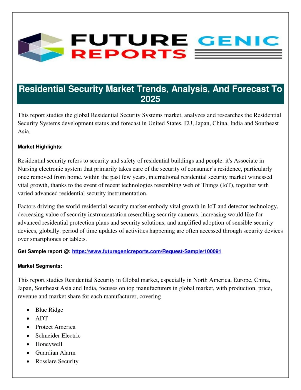 residential security market trends analysis