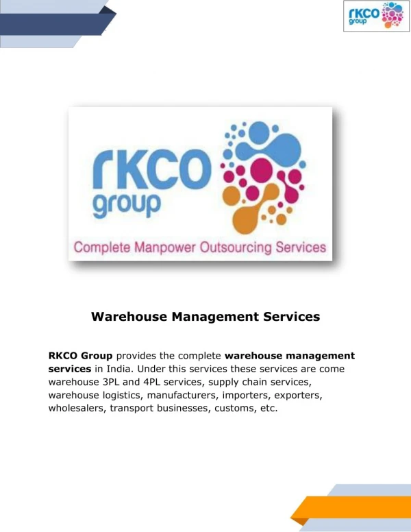 Warehouse Management Services & Supply Chain Services in Gurgaon India