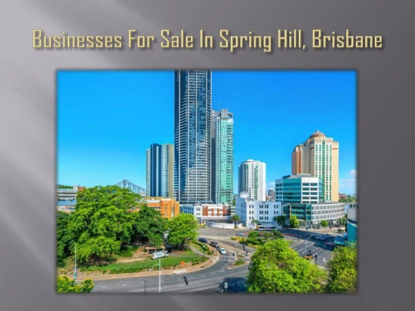 Business for Sale in Spring Hill, Brisbane
