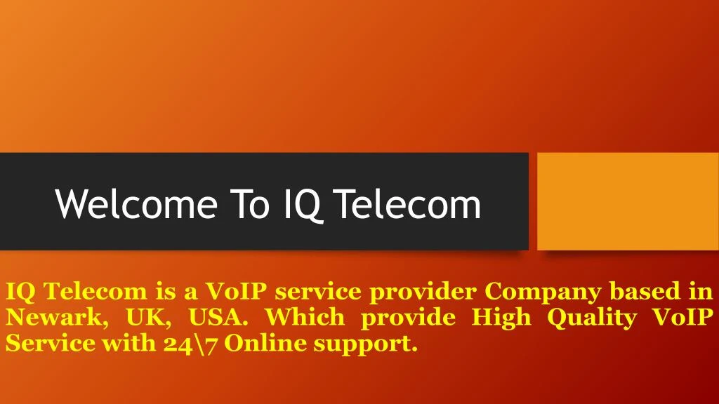 welcome to iq telecom