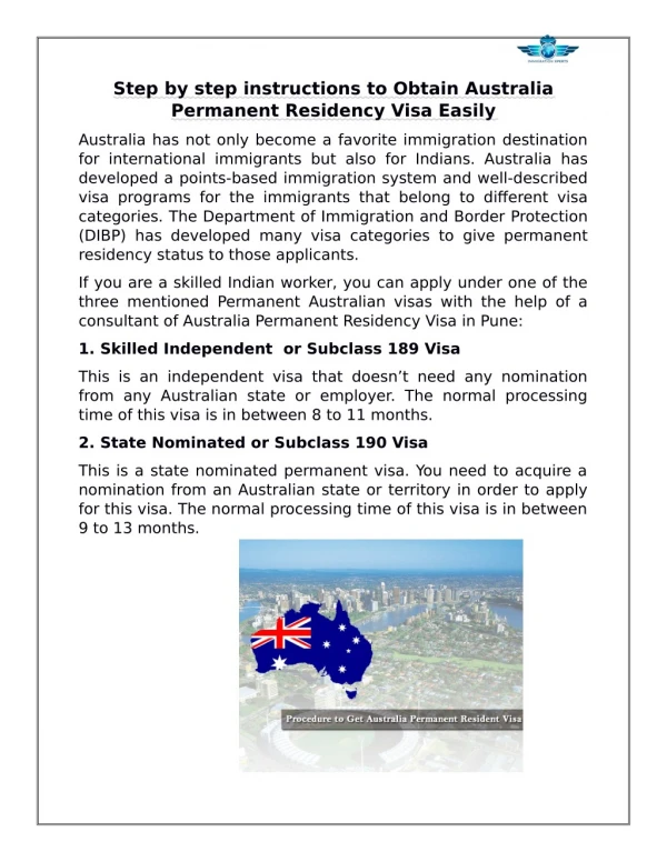 Step by step instructions to Obtain Australia Permanent Residency Visa Easily
