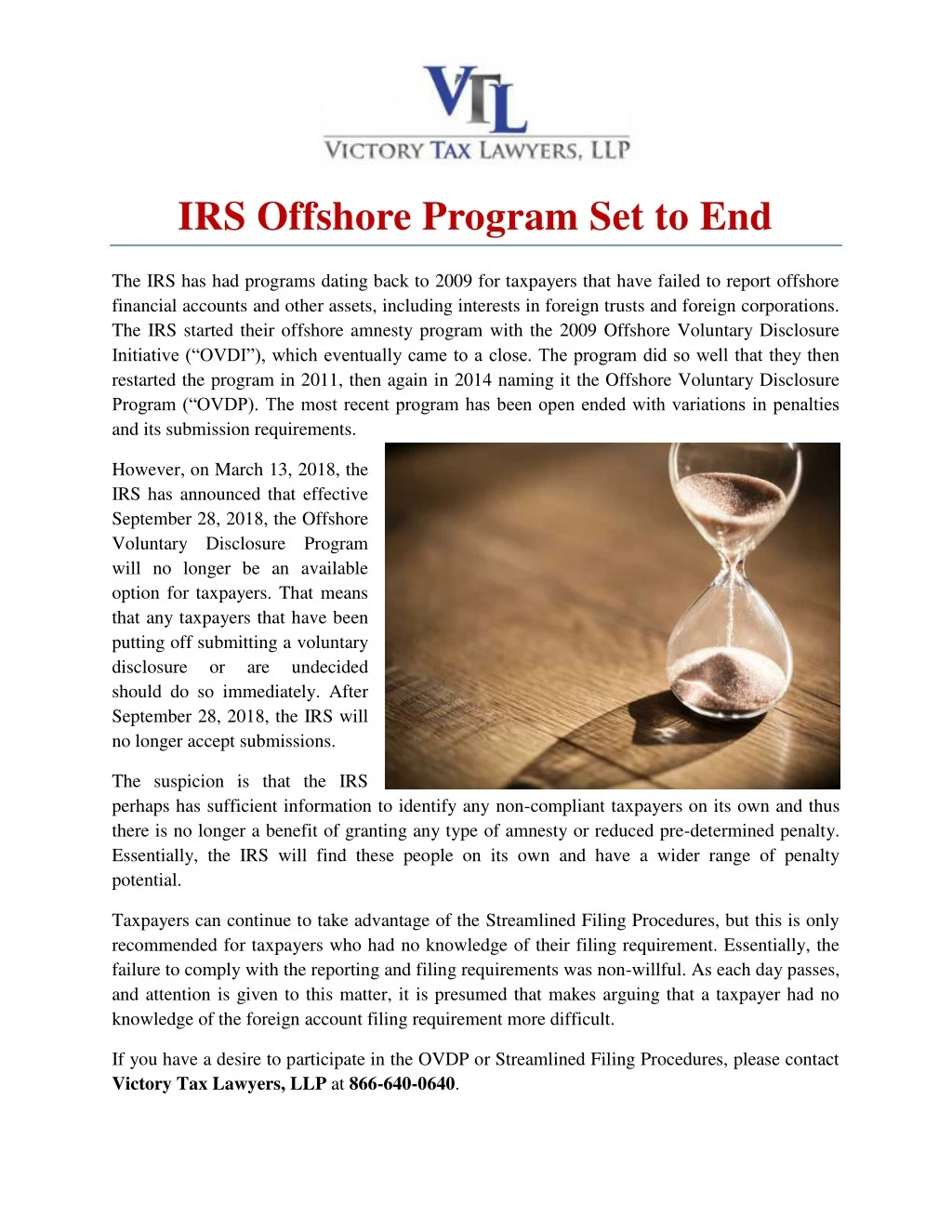 irs offshore program set to end