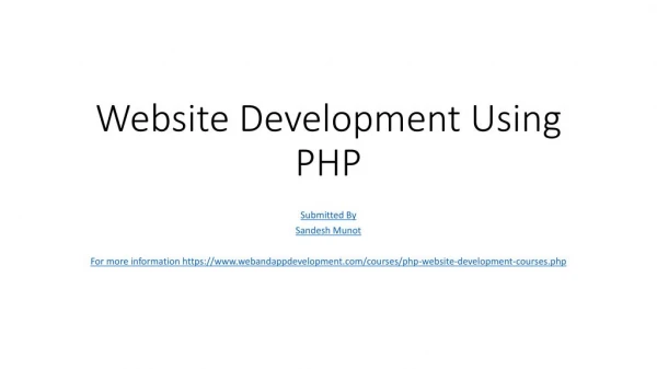 web site development using php