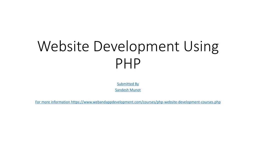website development u sing php