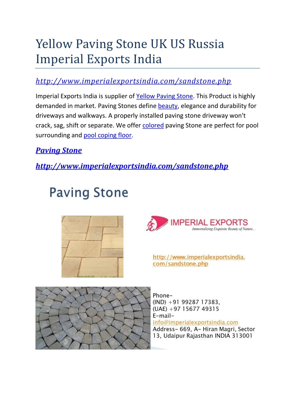 yellow paving stone uk us russia imperial exports