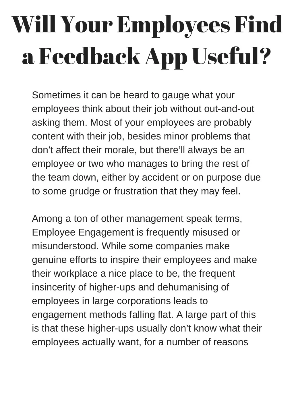 will your employees find a feedback app useful