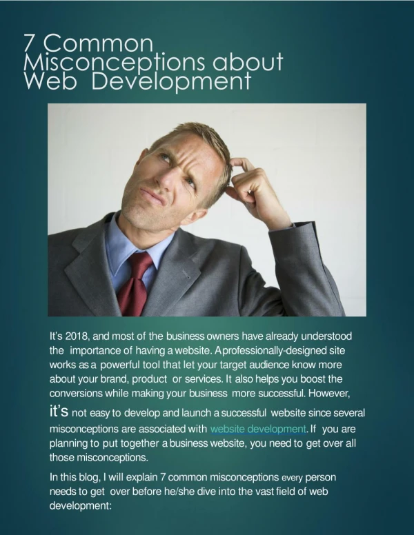 7 Common Misconceptions about Web Development