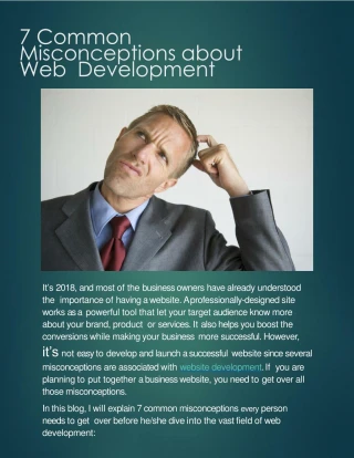 7 Common Misconceptions about Web Development - slide 1