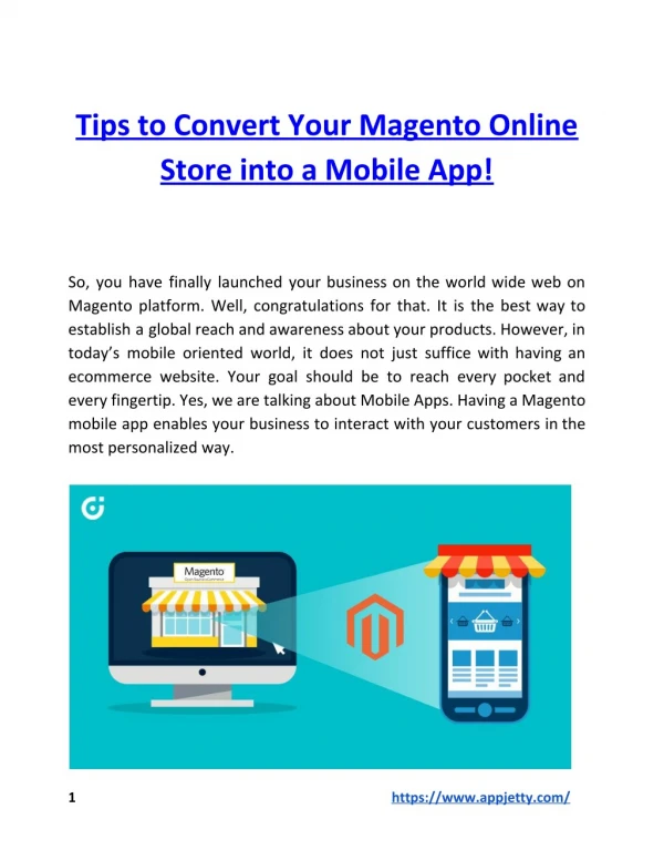 Tips to Convert Your Magento Online Store into a Mobile App!