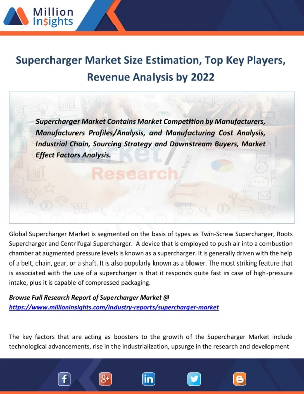 supercharger industry Report By Application, Key Drivers, Size 2022