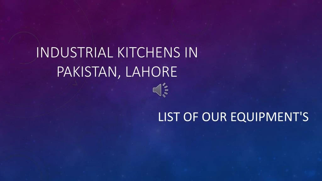 industrial kitchens in pakistan lahore