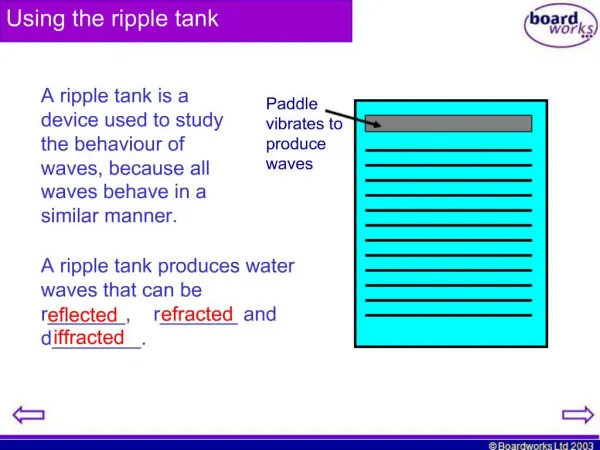 Using the ripple tank