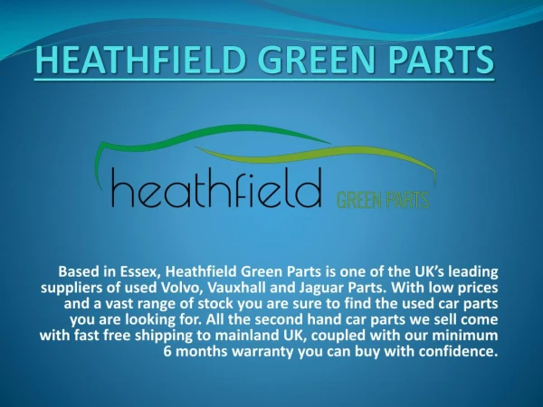 Buy Second Hand Car Parts - Heathfield Motors