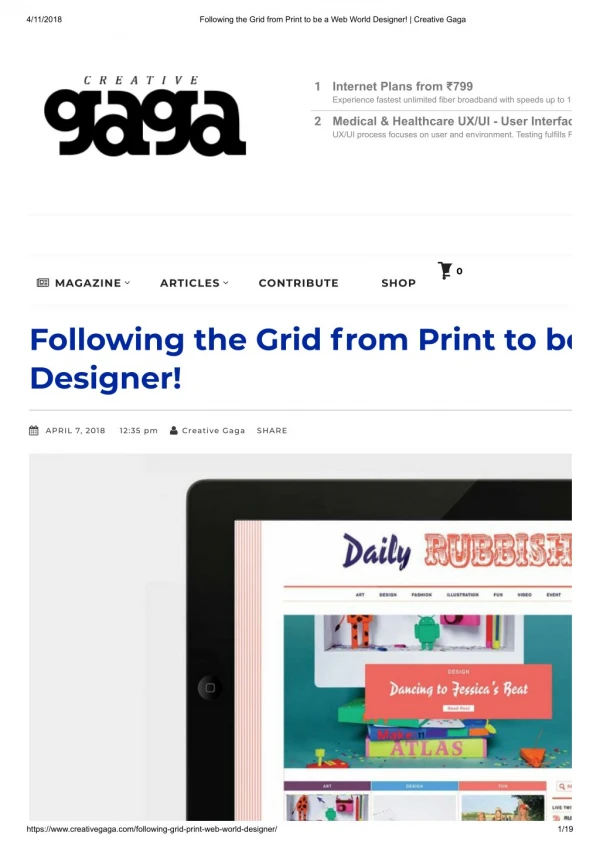 Following the grid from print to be a web world designer! creative gaga