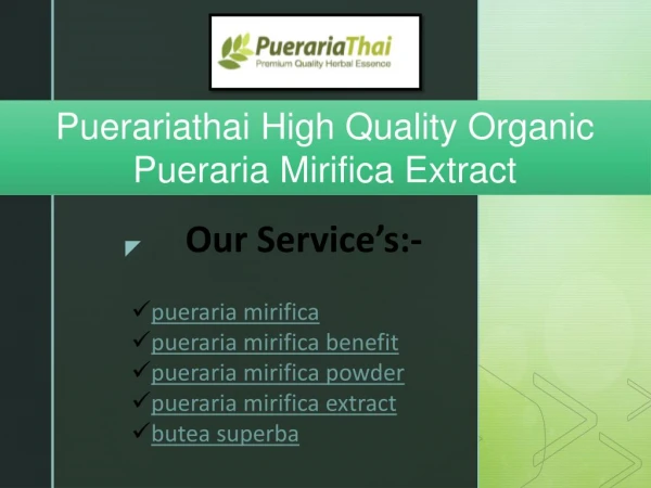 Puerariathai | High Quality Organic Pueraria Mirifica Extract